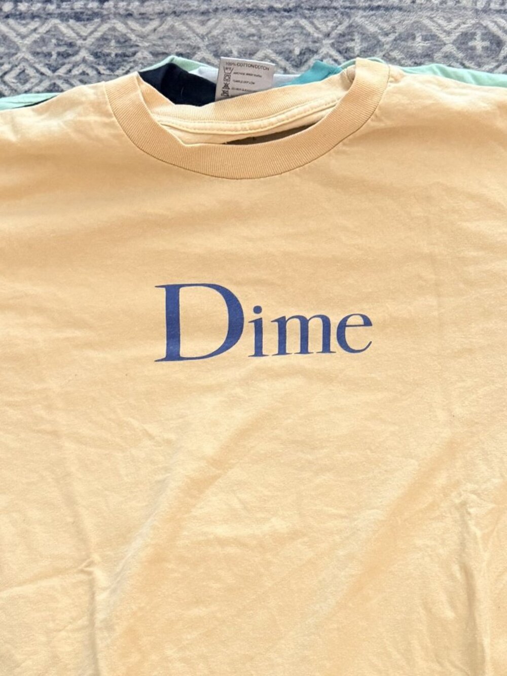 Dime MTL Classic Logo Tee Cream Butter Yellow Skate